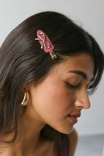 Urban Outfitters Icon No Crease Hair Clip Set In Red/gold, Women's At