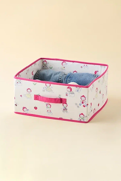 Urban Outfitters Icon Printed Collapsible Fabric Storage Basket In Strawberry Cat At