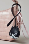 Urban Outfitters Icon Puffy Faux Leather Bag Charm In Black Cat, Women's At