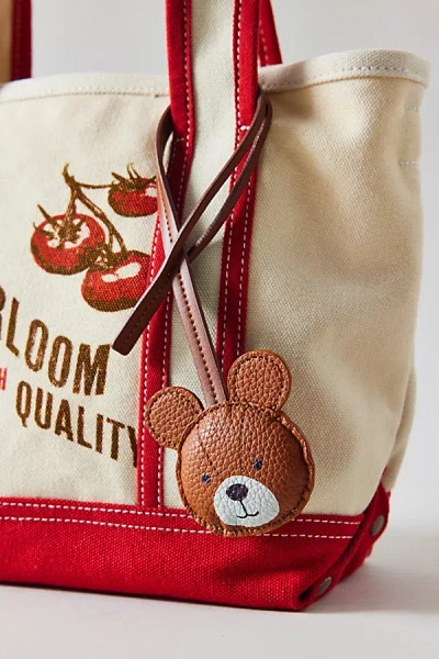 Urban Outfitters Icon Puffy Faux Leather Bag Charm In Brown Bear, Women's At