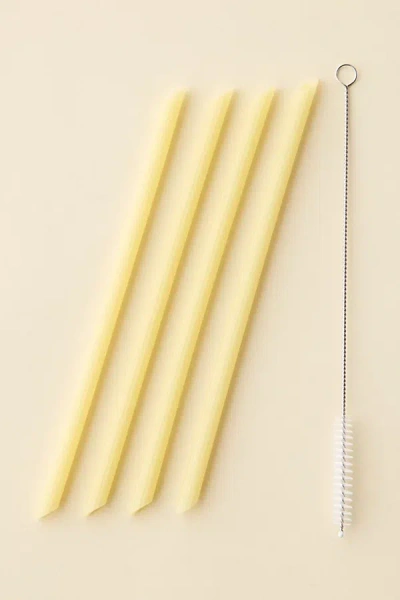Urban Outfitters Impastas Reusable Pasta Straw Set In Pasta At  In Yellow
