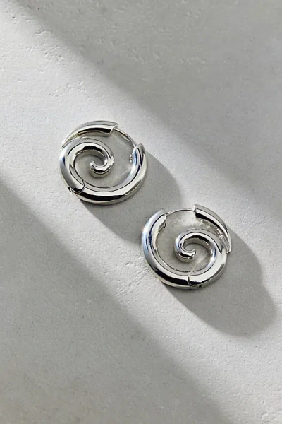 Urban Outfitters In A Dream Swirl Front/back Hoop Earring In Silver, Women's At