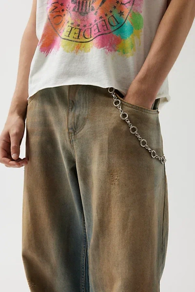 Urban Outfitters Indy Metal Wallet Chain In Silver, Men's At  In Metallic