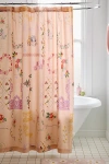 Urban Outfitters Irene Hanky Patterned Shower Curtain In Pink At