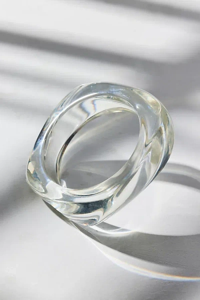 Urban Outfitters Iris Acrylic Chunky Bangle Bracelet In Clear, Women's At  In Transparent
