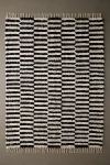 Urban Outfitters Irregular Checkerboard Shaggy Tassel Rug In Black/white At  In Multi