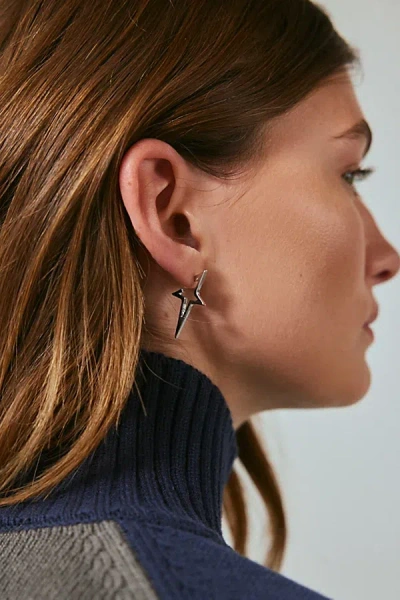 Urban Outfitters Irregular Star Metal Hoop Earring In Silver, Women's At  In Metallic