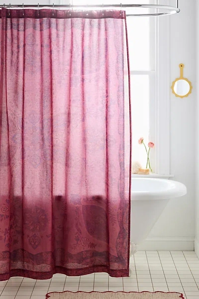 Urban Outfitters Isla Medallion Patterned Shower Curtain In Pink At