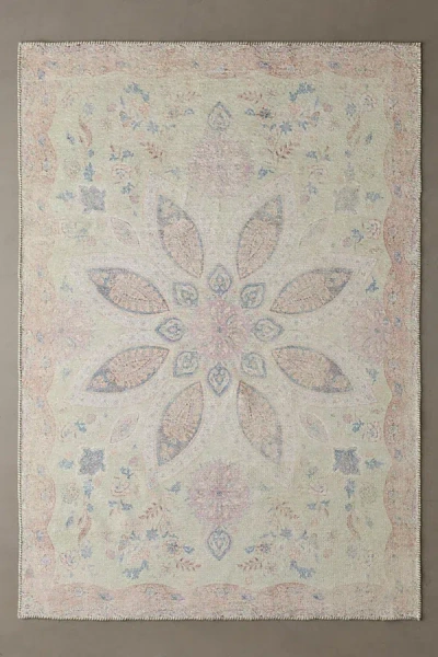 Urban Outfitters Isla Salt Washed Medallion Printed Rug In Washed Lime At  In Neutral