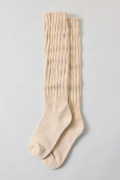Urban Outfitters Isla Slouchy Crew Socks In Neutral, Women's At