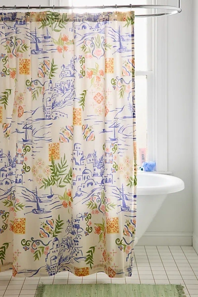 Urban Outfitters Island Getaway Patterned Shower Curtain At  In Multicolor