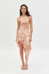 chinese dress ladies Black Eyelet Tie Front Sanibel Midi Dress main image 0