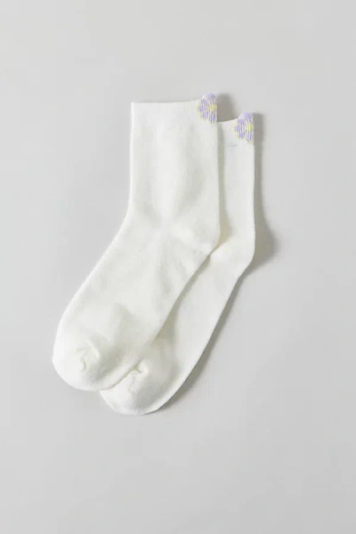 Urban Outfitters Ivy Icon Crew Sock In Daisy, Women's At  In White