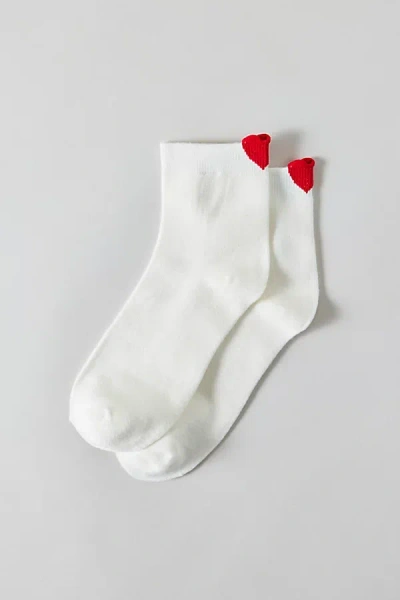 Urban Outfitters Ivy Icon Crew Sock In Heart, Women's At  In White