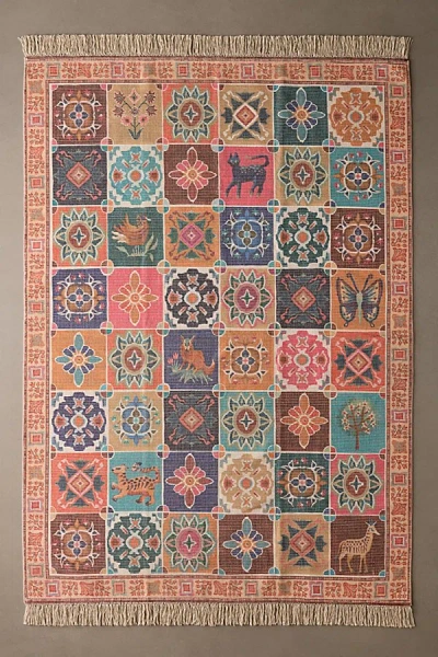 Urban Outfitters Izzy Tile Printed Rug At  In Multi