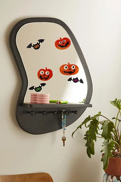Urban Outfitters Jack-o-lantern And Bats Halloween Gel Window Cling Set In Orange At  In Black