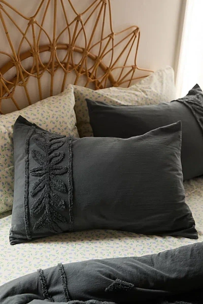 Urban Outfitters Jackie Tufted Sham Set In Washed Black At