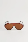 Urban Outfitters Jacob Plastic Aviator Sunglasses In Tan, Men's At  In Brown