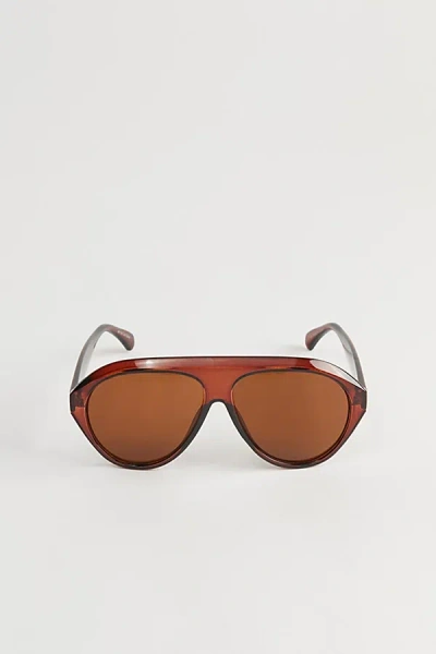 Urban Outfitters Jacob Plastic Aviator Sunglasses In Tan, Men's At