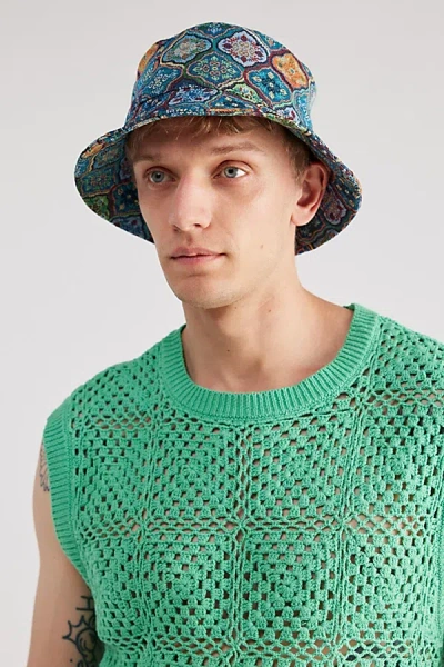 Urban Outfitters Jacquard Bucket Hat In Blue Combo, Men's At