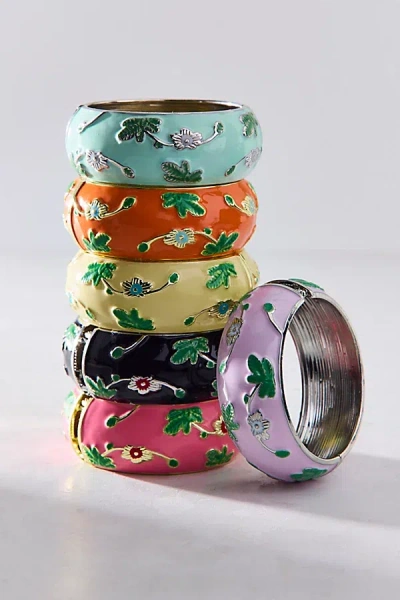Urban Outfitters Jane Enamel Wide Bangle Bracelet In Lilac, Women's At  In Green