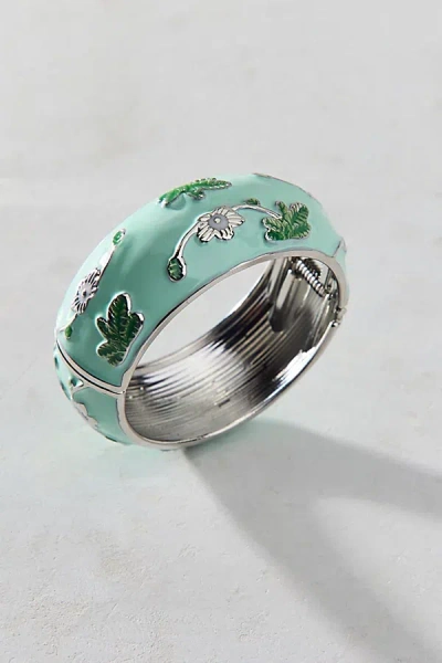Urban Outfitters Jane Enamel Wide Bangle Bracelet In Mint, Women's At  In Green