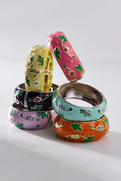 Urban Outfitters Jane Enamel Wide Bangle Bracelet In Pink, Women's At  In Multi