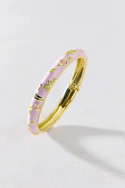 Urban Outfitters Jane Enameled Floral Bangle Bracelet In Lilac, Women's At  In Purple