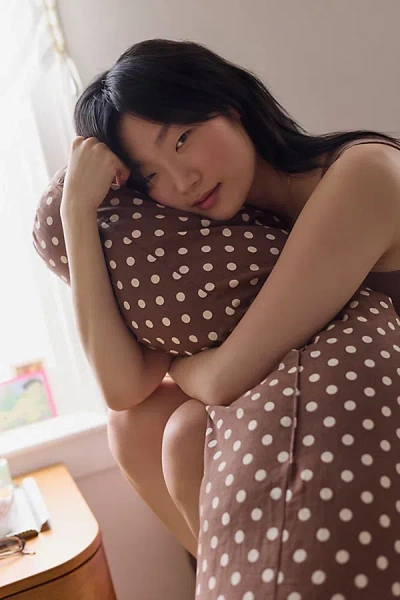 Urban Outfitters Jane Huggable Round Body Pillow In Jane Vanity Polka Dot At  In Brown