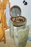 Urban Outfitters Jane Mirror Vanity & Stool Set In Dark Green At