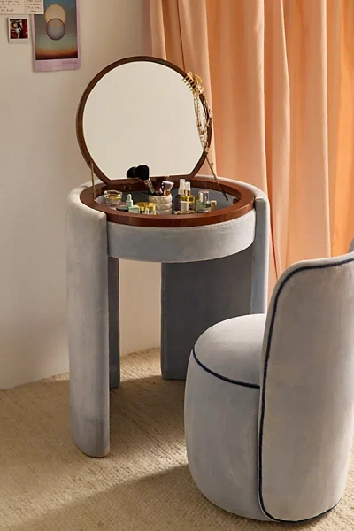 Urban Outfitters Jane Mirror Vanity & Stool Set In Sky At