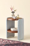 Urban Outfitters Jane Round Upholstered Storage Nightstand In Blue Rhea At  In Brown
