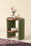 Urban Outfitters Jane Round Upholstered Storage Nightstand In Green Velvet At
