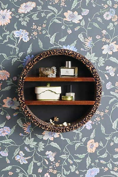 Urban Outfitters Jane Round Velvet Upholstered Wall Shelf In Leopard At  In Multi
