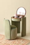 Urban Outfitters Jane Upholstered Vanity & Stool Set In Dark Green At