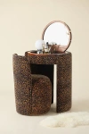 Urban Outfitters Jane Upholstered Vanity & Stool Set In Leopard At  In Brown