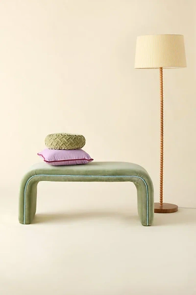 Urban Outfitters Jane Velvet Upholstered Bench In Green At