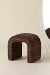 Urban Outfitters Jane Velvet Upholstered Stool In Leopard At  In Brown