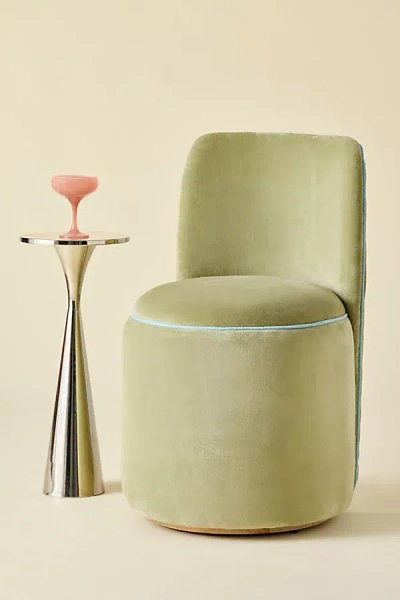 Urban Outfitters Jane Velvet Upholstered Vanity Chair In Dark Green At