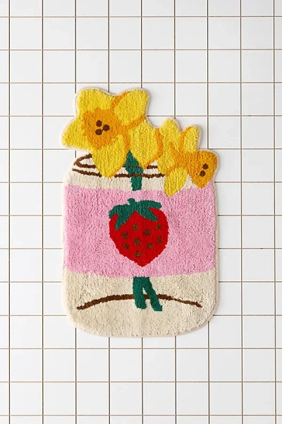 Urban Outfitters Jar-din Flower Vase Shape Tufted Bath Mat In Yellow At  In Multi
