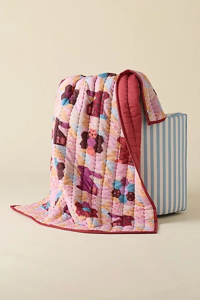 Urban Outfitters Jasmine Cotton Seed Stitch Quilted Throw Blanket In Laura Quilt At  In Multi
