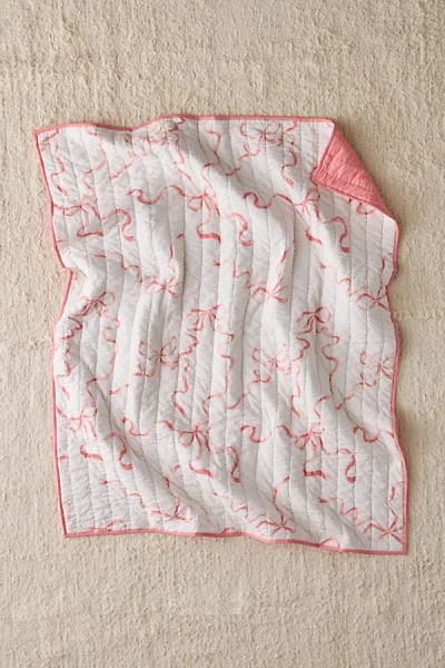 Urban Outfitters Jasmine Cotton Seed Stitch Quilted Throw Blanket In Painted At  In Pink