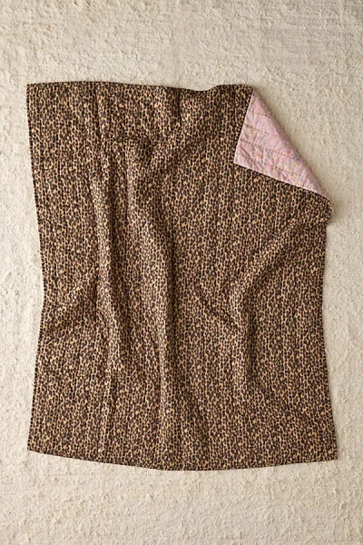 Urban Outfitters Jasmine Cotton Seed Stitch Quilted Throw Blanket In Paisley Cheetah At  In Brown
