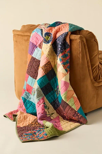 Urban Outfitters Jasmine Cotton Seed Stitch Quilted Throw Blanket In Quirky Cottage At