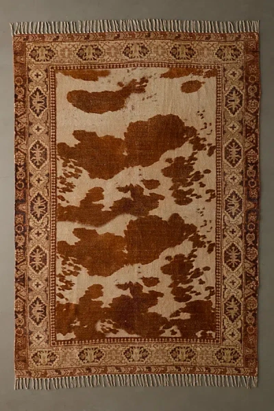 Urban Outfitters Jaya Animal Digital Printed Chenille Rug In Black/white At  In Brown