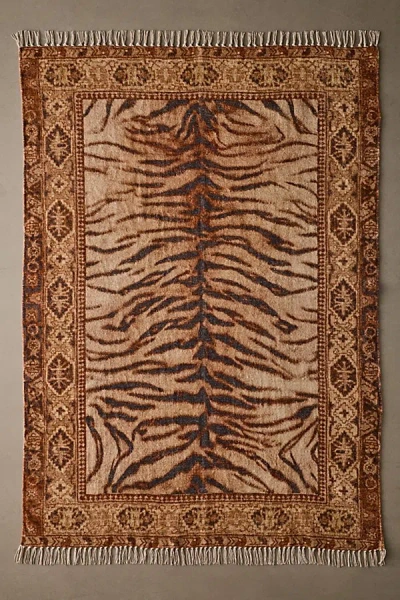 Urban Outfitters Jaya Animal Digital Printed Chenille Rug In Brown At