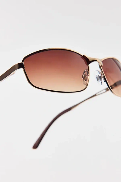 Urban Outfitters Jayden Shield Sunglasses In Brown, Women's At