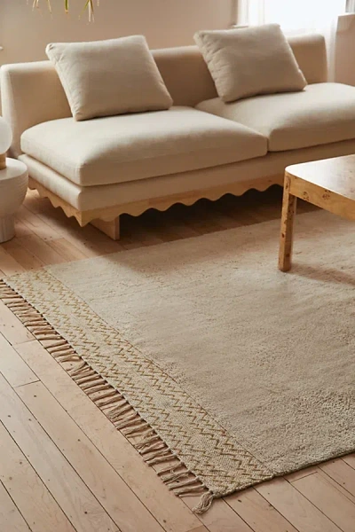 Urban Outfitters Jenner Woven Shaggy Rug In White At  In Neutral