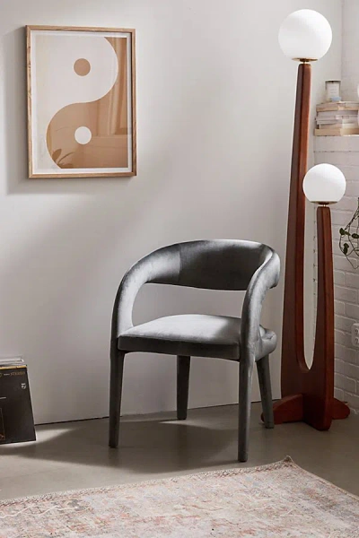 Urban Outfitters Jenson Velvet Dining Chair In Grey