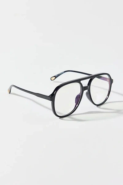 Urban Outfitters Jess Plastic Oversized Aviator Readers In Black, Women's At
